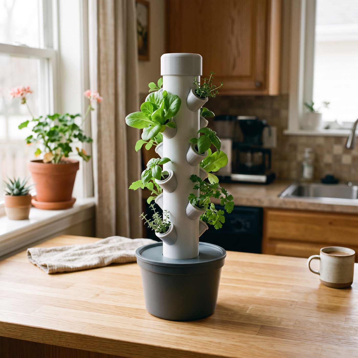 16-pod tower on a kitchen counter