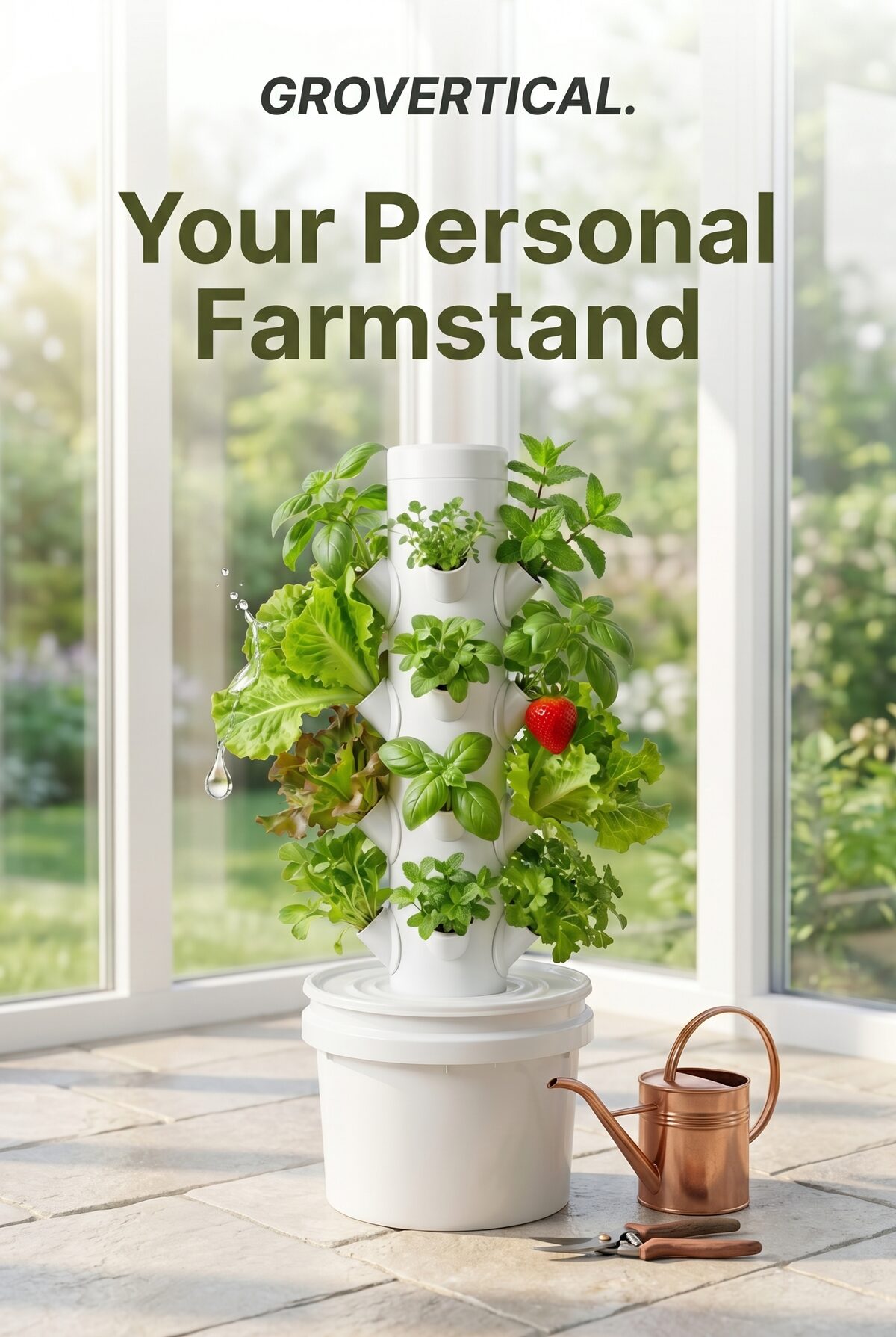 16-pod countertop hydroponic tower